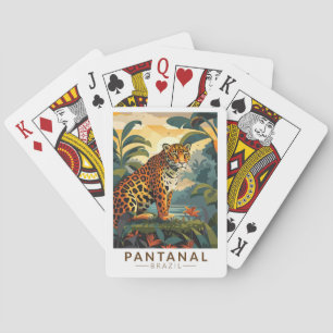 Pantanal Brazil Jaguar Travel Art Vintage Playing Cards