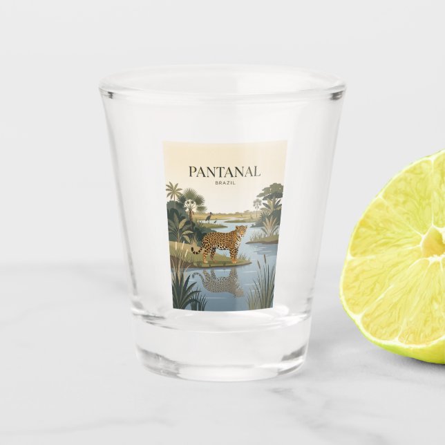 Pantanal Brazil Shot Glass (Front)