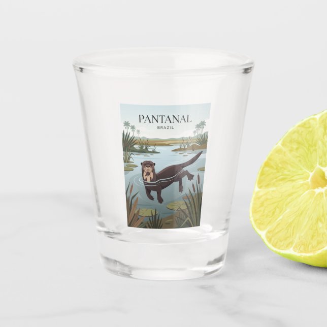 Pantanal Brazil Shot Glass (Front)