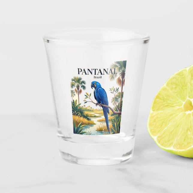 Pantanal Brazil Shot Glass (Front)