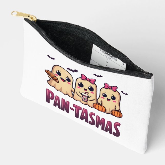 Pantasmas Funny Ghost Groovy Retro Halloween Accessory Pouch (Open)