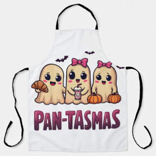 Pantasmas Funny Ghost Groovy Retro Halloween Apron