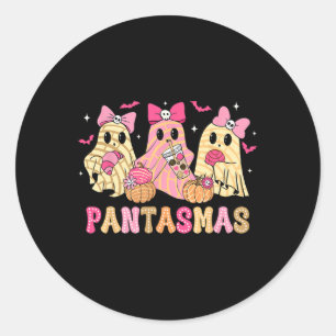 Pantasmas Ghost Funny Spooky Conchas Mexican Hallo Classic Round Sticker