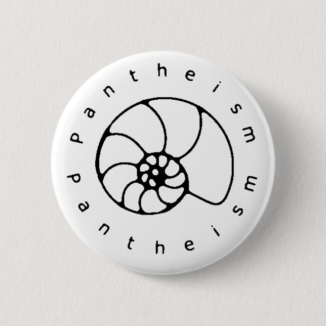 Pantheism black and white button (Front)