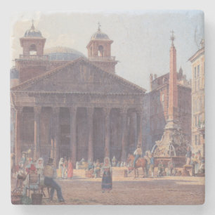Pantheon and Piazza della Rotonda in Rome, Italy Stone Coaster