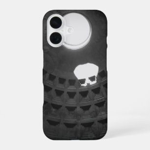 Pantheon Light Skull Rome Italy Black and White iPhone 16 Case