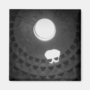 Pantheon Light Skull Rome Italy Black and White Magnet
