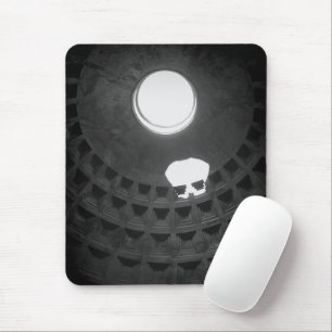Pantheon Light Skull Rome Italy Black and White Mouse Mat