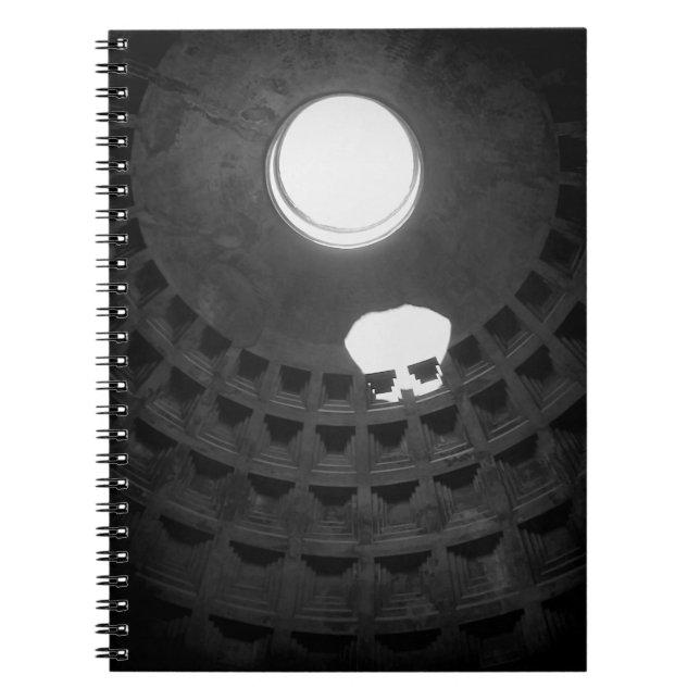 Pantheon Light Skull Rome Italy Black and White Notebook (Front)