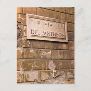 Pantheon sign, Rome, Italy 2 Postcard