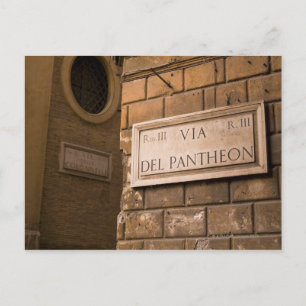 Pantheon sign, Rome, Italy Postcard