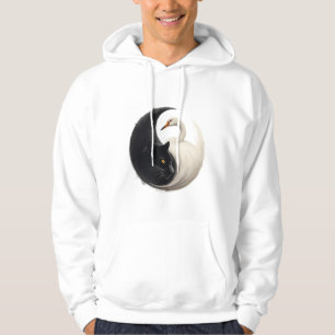 Panther and Crane Yin Yang Ink Art Hoodie