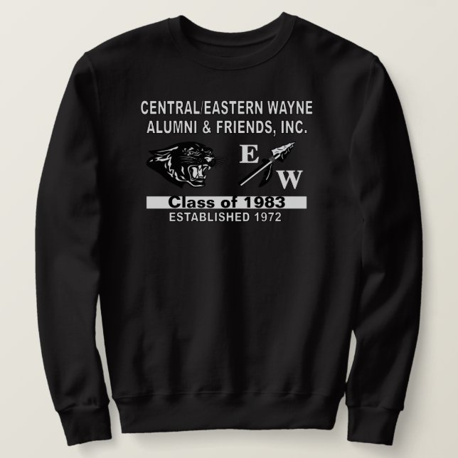 Panther and EW Black Sweatshirt (Design Front)