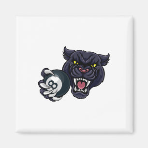 Panther Angry Pool 8 Ll Billiards Cartoon Magnet