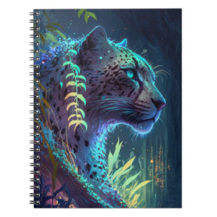 Panther Animal Portrait Painting Wildlife Outdoors Notebook