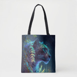 Panther Animal Portrait Painting Wildlife Outdoors Tote Bag