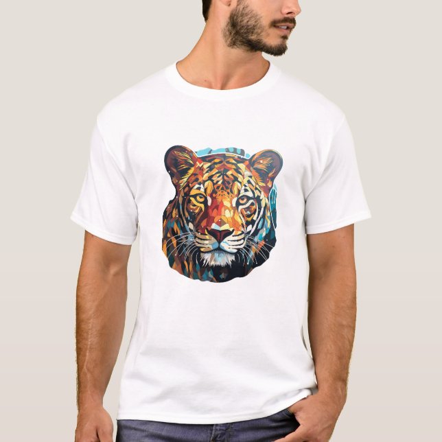 Panther Beast Animal World Wildlife Beauty Drawing T-Shirt (Front)