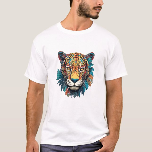 Panther Beast Animal World Wildlife Beauty Drawing T-Shirt (Front)