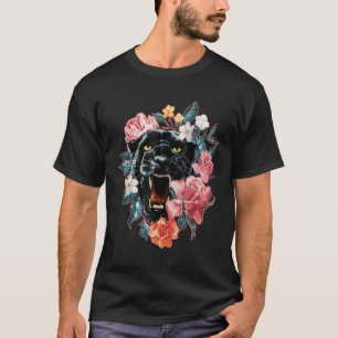 Panther Black Cat angry teeth growl vintage anima T-Shirt