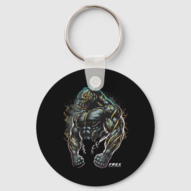 Panther Bodybuilding Fitness Gym Wear  Key Ring (Front)