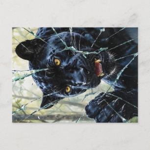 Panther breaking through postcard