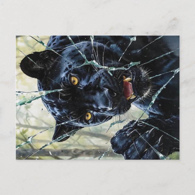 Panther breaking through  postcard (Front)
