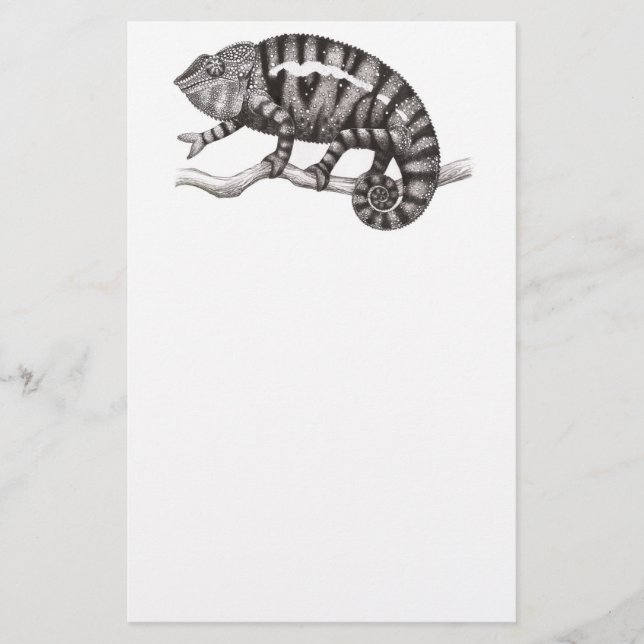 Panther Chameleon Study Stationery (Front)