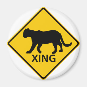 Panther Crossing Highway Sign Magnet