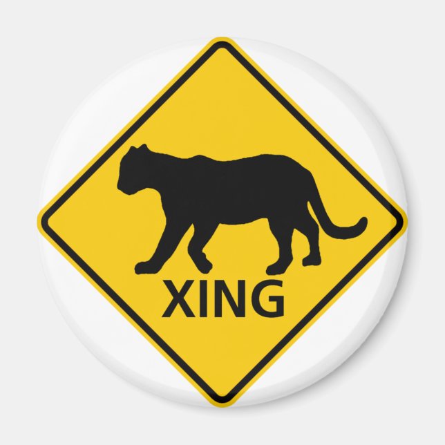 Panther Crossing Highway Sign Magnet (Front)