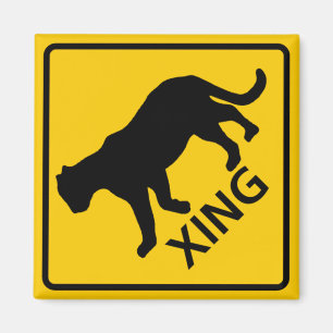 Panther Crossing Highway Sign Magnet