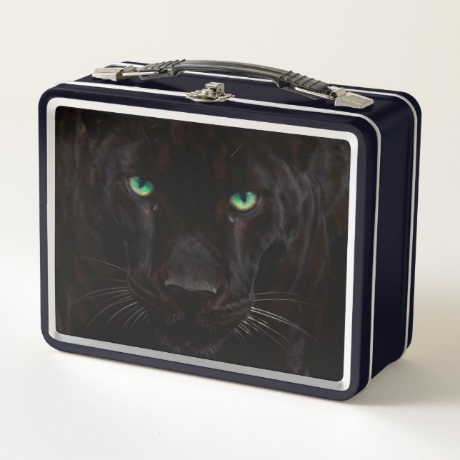 Panther eyes metal lunch box (Front)