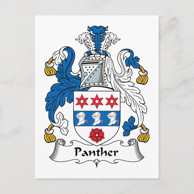 Panther Family Crest Postcard (Front)