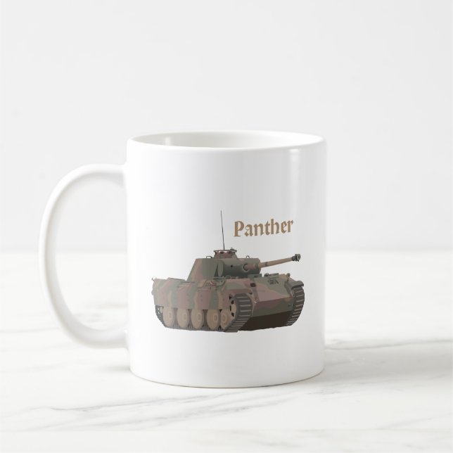 Panther German WW2 Battle Tank Coffee Mug (Left)