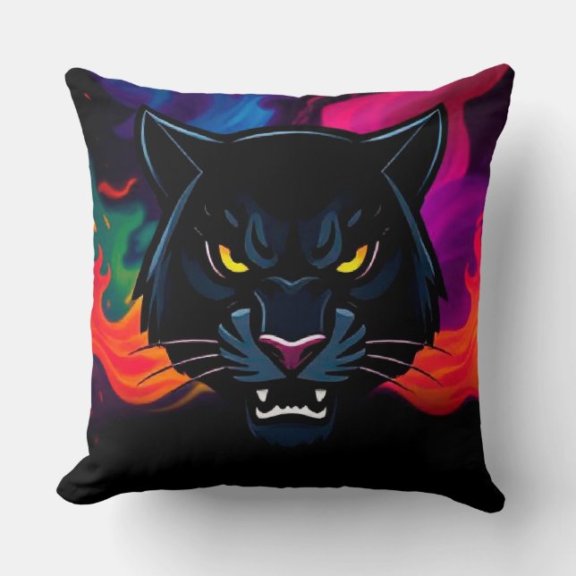 Panther Illustration Highlighting Creativity Cushion (Front)