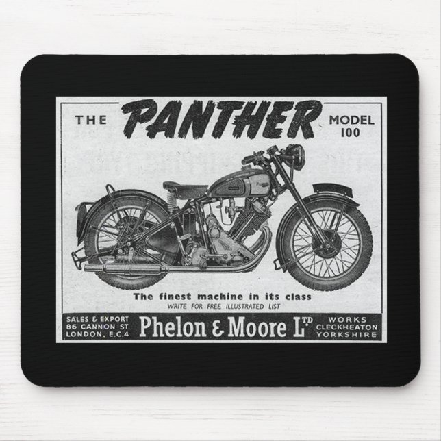 panther motorcycle advert mouse mat (Front)