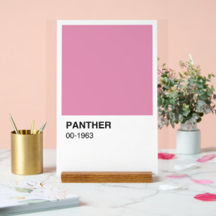 Panther Movie Pink - White Background Acrylic Sign