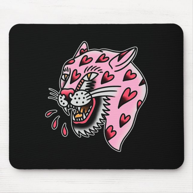 Panther Nk X Heart Love Traditional Premium Tri-bl Mouse Mat (Front)