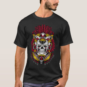 Panther Ocelot Quetzal Skull Huichol Calavera Mexi T-Shirt