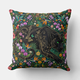 Panther on the Prowl Surreal Jungle Cushion