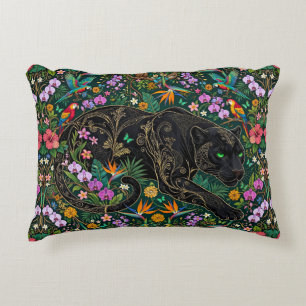 Panther on the Prowl Surreal Jungle Decorative Cushion