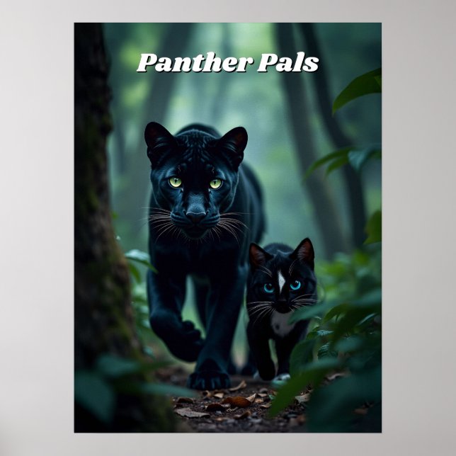 Panther Pals - Big and Small Cat Poster (Front)