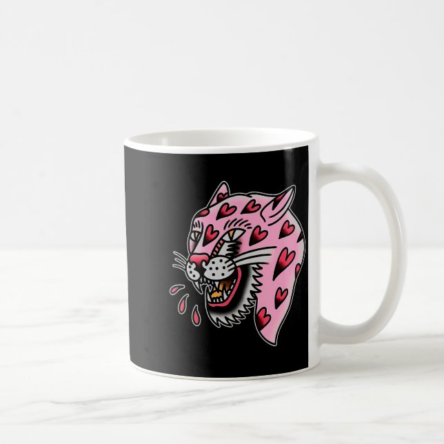 Panther Pink X Heart Love Traditional Flash Premiu Coffee Mug (Right)