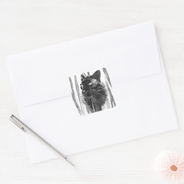 Panther Portrait Square Sticker (Envelope)