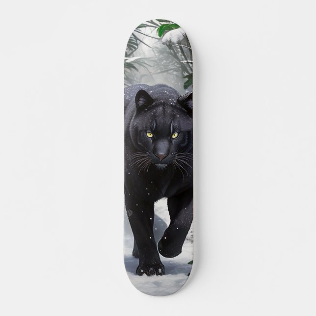 Panther Skate Walking In Snow Skateboard (Front)