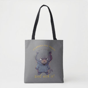 Panther Stubborn Deal With It Cute Adorable Funny Tote Bag