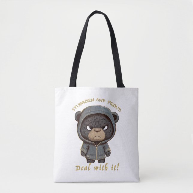 Panther Stubborn Deal With It Cute Adorable Funny  Tote Bag (Front)