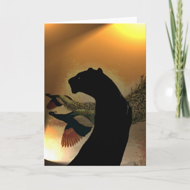 Panther Sunset Blank Card (Front)