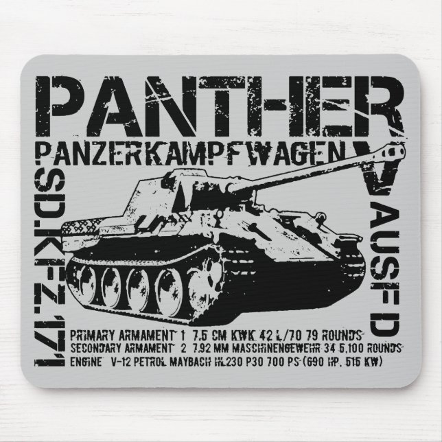Panther Tank Mouse Mat (Front)