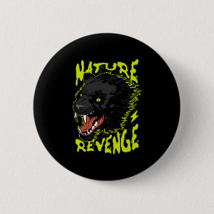 panther vector art illustration 6 cm round badge