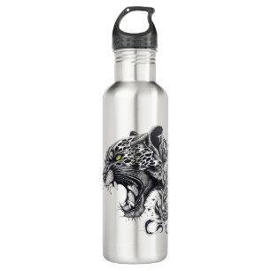 Panther Wild Animal Nature Illustration Art Tattoo 710 Ml Water Bottle